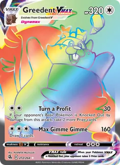 Greedent VMAX — Fusion Strike #272, 2021. Illustrated by PLANETA Mochizuki.