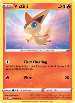 Victini — Fusion Strike #36, 2021. Illustrated by Mitsuhiro Arita.