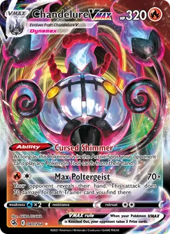 Chandelure VMAX — Fusion Strike #40, 2021. Illustrated by AKIRA EGAWA.