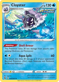 Cloyster — Fusion Strike #51, 2021. Illustrated by nagimiso.