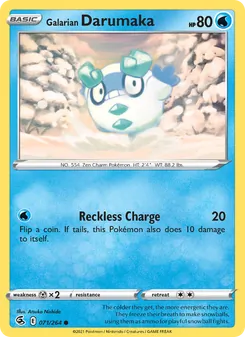 Galarian Darumaka — Fusion Strike #71, 2021. Illustrated by Atsuko Nishida.