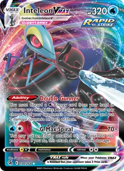Inteleon VMAX — Fusion Strike #79, 2021. Illustrated by 5ban Graphics.