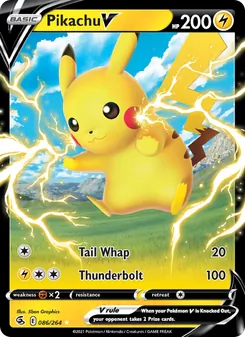 Pikachu V — Fusion Strike #86, 2021. Illustrated by 5ban Graphics.