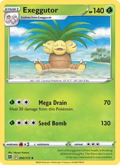 Exeggutor — Brilliant Stars #002, 2022. Illustrated by Naoyo Kimura.