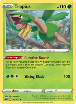 Tropius — Brilliant Stars #005, 2022. Illustrated by Shin Nagasawa.