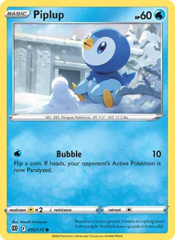 Piplup — Brilliant Stars #035, 2022. Illustrated by Atsushi Furusawa.