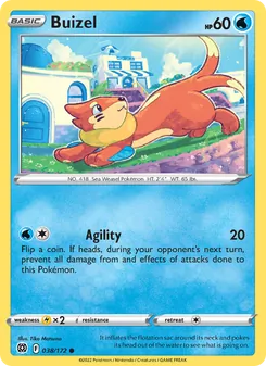 Buizel — Brilliant Stars #038, 2022. Illustrated by Tika Matsuno.