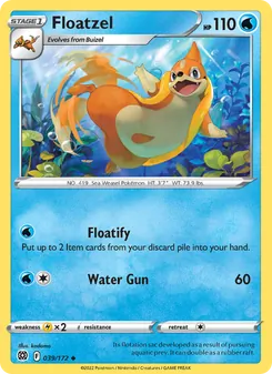 Floatzel — Brilliant Stars #039, 2022. Illustrated by kodama.