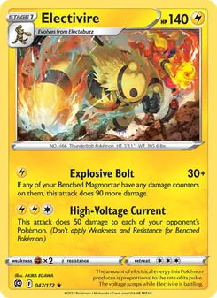 Electivire — Brilliant Stars #047, 2022. Illustrated by AKIRA EGAWA.