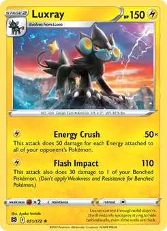 Luxray — Brilliant Stars #051, 2022. Illustrated by Ayaka Yoshida.