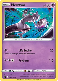 Mewtwo — Brilliant Stars #056, 2022. Illustrated by Anesaki Dynamic.