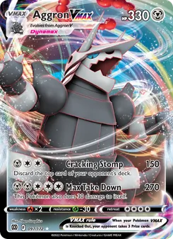 Aggron VMAX — Brilliant Stars #097, 2022. Illustrated by 5ban Graphics.