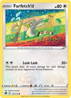 Farfetch'd — Brilliant Stars #115, 2022. Illustrated by Tomokazu Komiya.