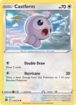 Castform — Brilliant Stars #116, 2022. Illustrated by kawayoo.