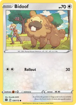 Bidoof — Brilliant Stars #120, 2022. Illustrated by Oswaldo KATO.