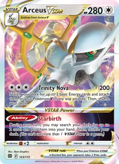 Arceus VSTAR — Brilliant Stars #123, 2022. Illustrated by 5ban Graphics.