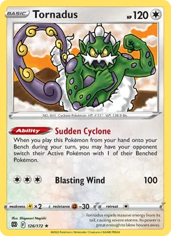 Tornadus — Brilliant Stars #126, 2022. Illustrated by Shigenori Negishi.