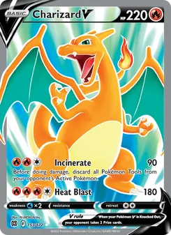 Charizard V — Brilliant Stars #153, 2022. Illustrated by N-DESIGN Inc..