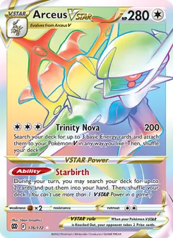 Arceus VSTAR — Brilliant Stars #176, 2022. Illustrated by 5ban Graphics.