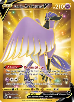 Galarian Articuno V — Brilliant Stars #181, 2022. Illustrated by 5ban Graphics.