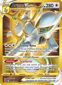Arceus VSTAR — Brilliant Stars #184, 2022. Illustrated by 5ban Graphics.