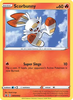Scorbunny — SWSH Black Star Promos #SWSH002, 2019. Illustrated by Hitoshi Ariga.