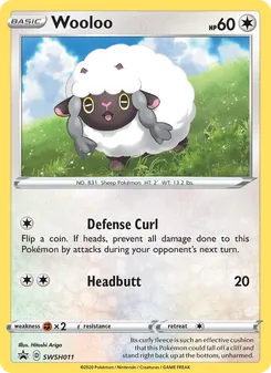 Wooloo — SWSH Black Star Promos #SWSH011, 2019. Illustrated by Hitoshi Ariga.