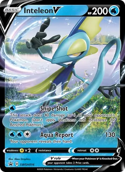 Inteleon V — SWSH Black Star Promos #SWSH016, 2019. Illustrated by 5ban Graphics.