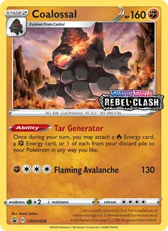 Coalossal — SWSH Black Star Promos #SWSH024, 2019. Illustrated by Kouki Saitou.
