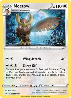 Noctowl — SWSH Black Star Promos #SWSH027, 2019. Illustrated by Misa Tsutsui.