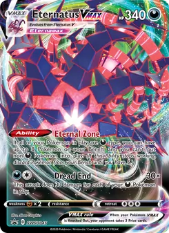 Eternatus VMAX — SWSH Black Star Promos #SWSH045, 2019. Illustrated by 5ban Graphics.