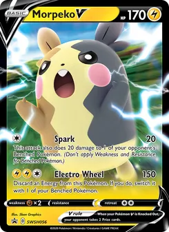 Morpeko V — SWSH Black Star Promos #SWSH056, 2019. Illustrated by 5ban Graphics.