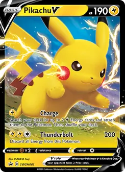 Pikachu V — SWSH Black Star Promos #SWSH061, 2019. Illustrated by PLANETA Tsuji.