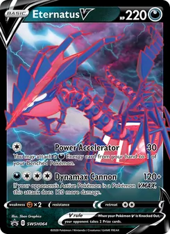 Eternatus V — SWSH Black Star Promos #SWSH064, 2019. Illustrated by 5ban Graphics.