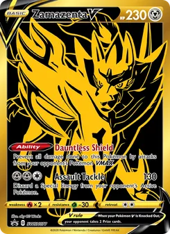 Zamazenta V — SWSH Black Star Promos #SWSH077, 2019. Illustrated by aky CG Works.