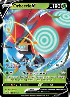 Orbeetle V — SWSH Black Star Promos #SWSH078, 2019. Illustrated by 5ban Graphics.