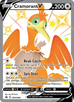 Cramorant V — SWSH Black Star Promos #SWSH086, 2019. Illustrated by aky CG Works.