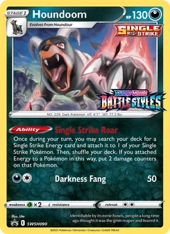 Houndoom — SWSH Black Star Promos #SWSH090, 2019. Illustrated by Uta.