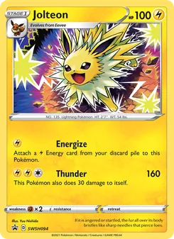 Jolteon — SWSH Black Star Promos #SWSH094, 2019. Illustrated by Yuu Nishida.