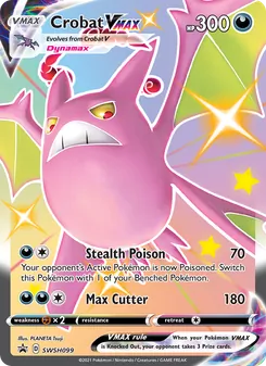 Crobat VMAX — SWSH Black Star Promos #SWSH099, 2019. Illustrated by PLANETA Tsuji.