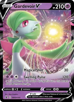 Gardevoir V — SWSH Black Star Promos #SWSH105, 2019. Illustrated by 5ban Graphics.