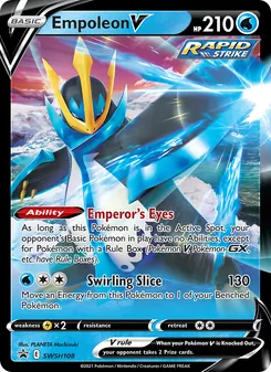 Empoleon V — SWSH Black Star Promos #SWSH108, 2019. Illustrated by PLANETA Mochizuki.