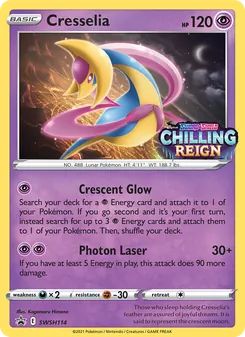 Cresselia — SWSH Black Star Promos #SWSH114, 2019. Illustrated by Kagemaru Himeno.