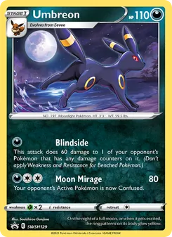 Umbreon — SWSH Black Star Promos #SWSH129, 2019. Illustrated by Souichirou Gunjima.