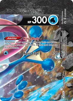 Greninja V-UNION — SWSH Black Star Promos #SWSH156, 2019. Illustrated by Shin Nagasawa.