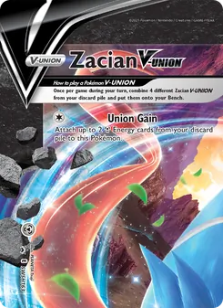 Zacian V-UNION — SWSH Black Star Promos #SWSH163, 2019. Illustrated by PLANETA Tsuji.
