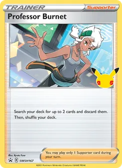 Professor Burnet — SWSH Black Star Promos #SWSH167, 2019. Illustrated by Ryuta Fuse.