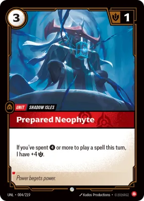 Prepared Neophyte, Riftbound card UNL-004/219 from Unleashed