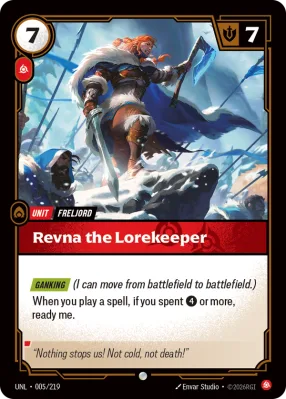 Revna the Lorekeeper, Riftbound card UNL-005/219 from Unleashed