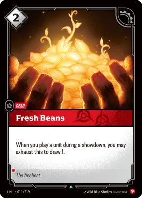 Fresh Beans, Riftbound card UNL-011/219 from Unleashed